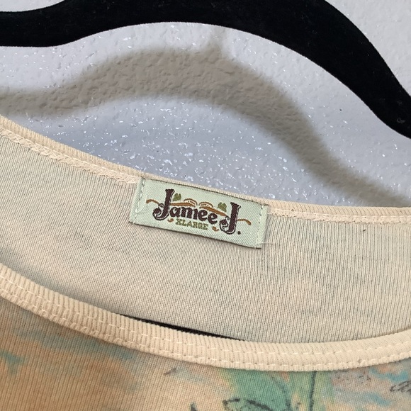 Vintage Y2K Fairy Grunge Art Nouveau Artsy Boho Floral 3/4 Sleeve Top XL Spring - Picture 4 of 6